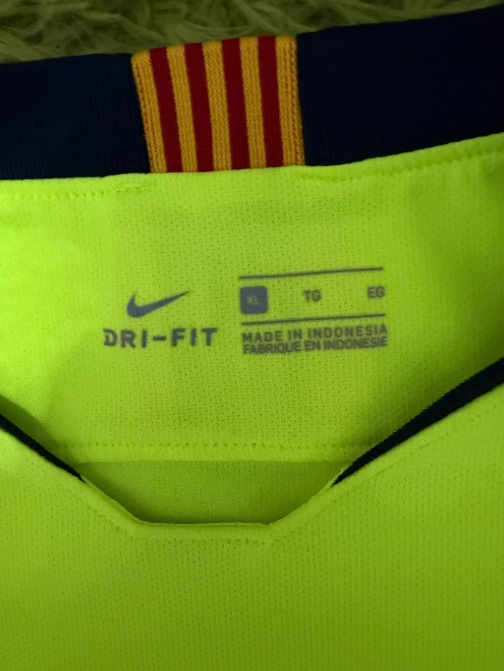 Nike FC Barcelona Away Jersey 2018-19 Volt Soccer Jersey Rakuten Youth XL